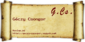 Géczy Csongor névjegykártya